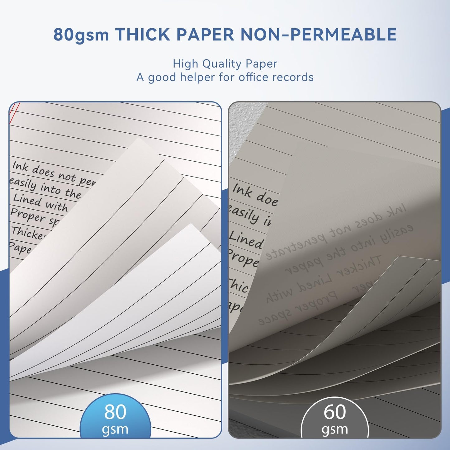 Nichela 5" x 8" Yellow Note Pads 16 Pack of Legal Padds 80gsm Thick Paper Writing Pads 25 Lines Notepad Perforated Double-Sided Printing Small Legal