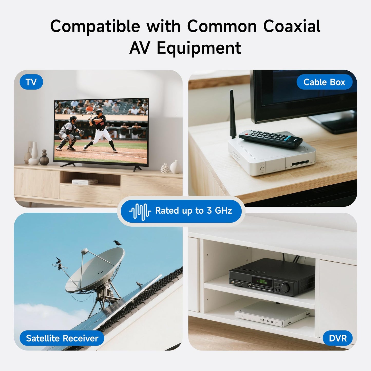Cable Matters 5-Pack RG6 Keystone Jack Insert, Coaxial Keystone Jack Insert Gender Changer