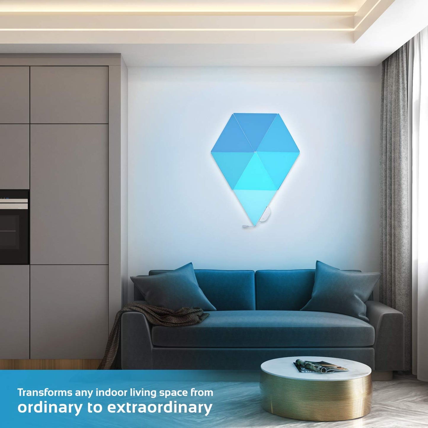 Koozam Smart Wall LED Light Panels | Create Customized Art Wall Decor & Watch As The Sound Activated Tiles Change Color with Music | WiFi Lighting