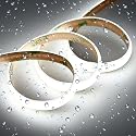 GOMING Diffused 24V 10M/32.8ft COB LED Strip Light Cool White 6000K Milky White Silicone IP65 Waterproof 11W/M 6300LM 3120LEDs CRI 93+ Flexible LED