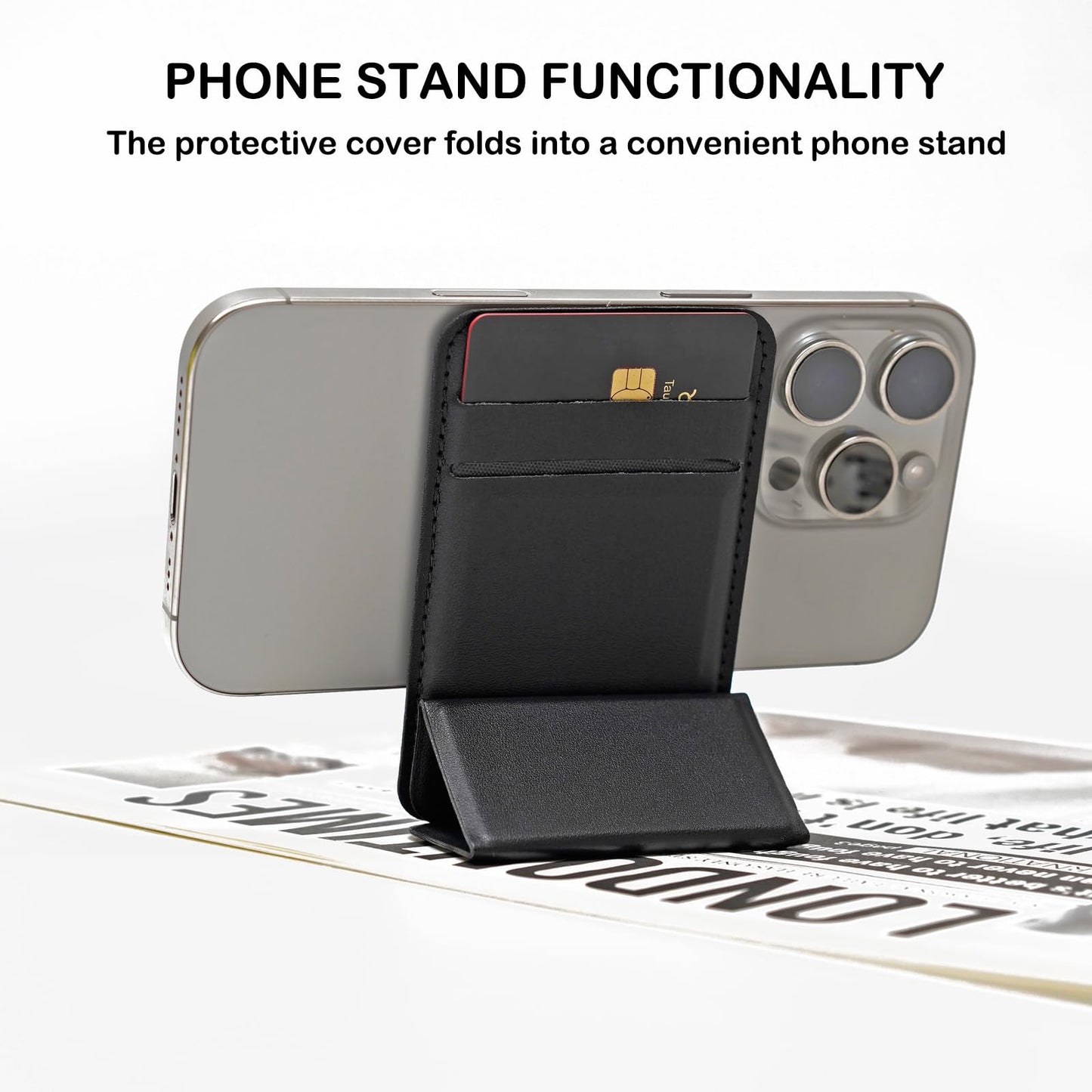 KaKuLan Upgraded for MagSafe Wallet, 2 Slot Wallet for iPhone 17/16/15/14/13/12 Series, Strongest Magnetic, Leather Slim, Magnetic Phone Pouch
