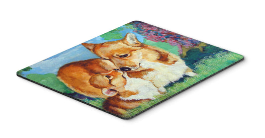 Caroline's Treasures 7412MP Corgi Momma's Love Mouse Pad, Hot Pad or Trivet for Home Office Gaming Working Computers Laptop Mouse Mat,Washable Large
