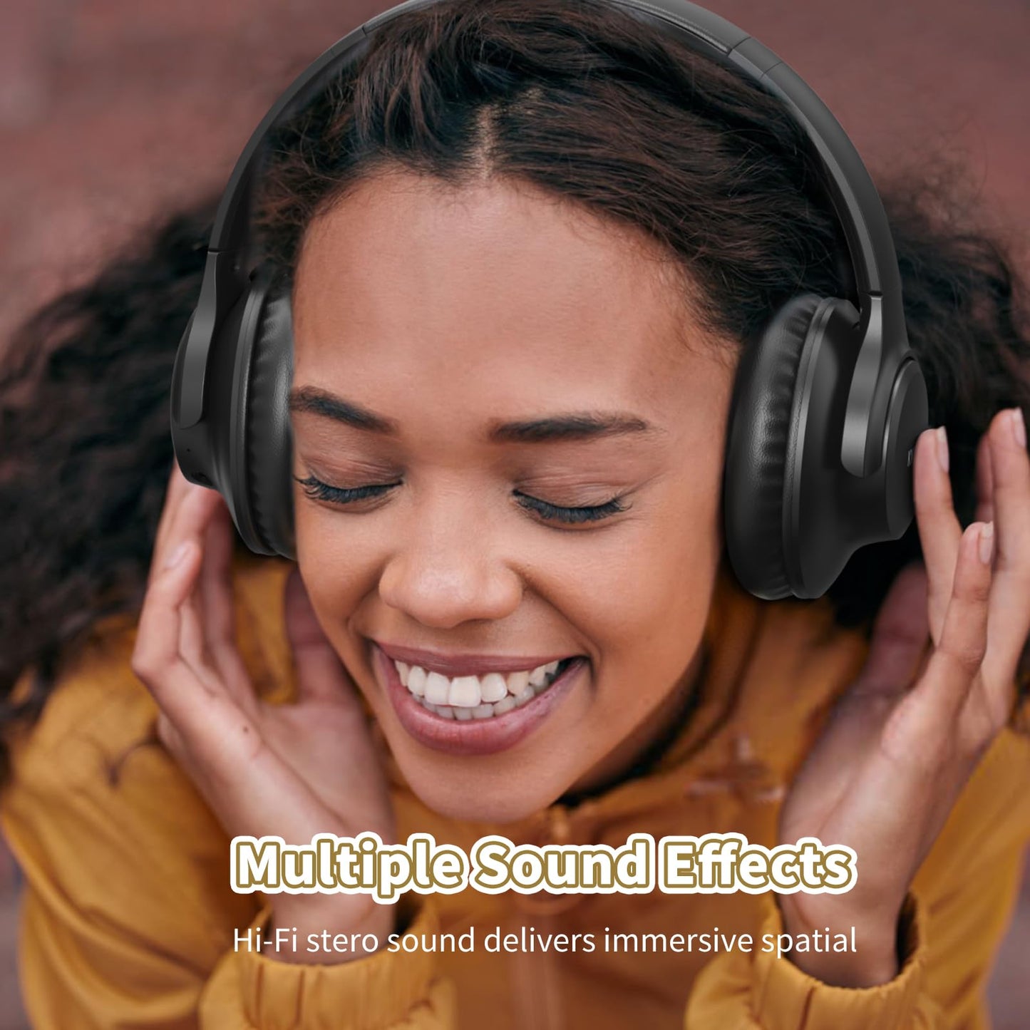 KVIDIO Bluetooth Headphones Over Ear, 65 Hours Playtime Wireless Headphones with Microphone, Foldable Lightweight Headset with Deep Bass, HiFi Stereo…
