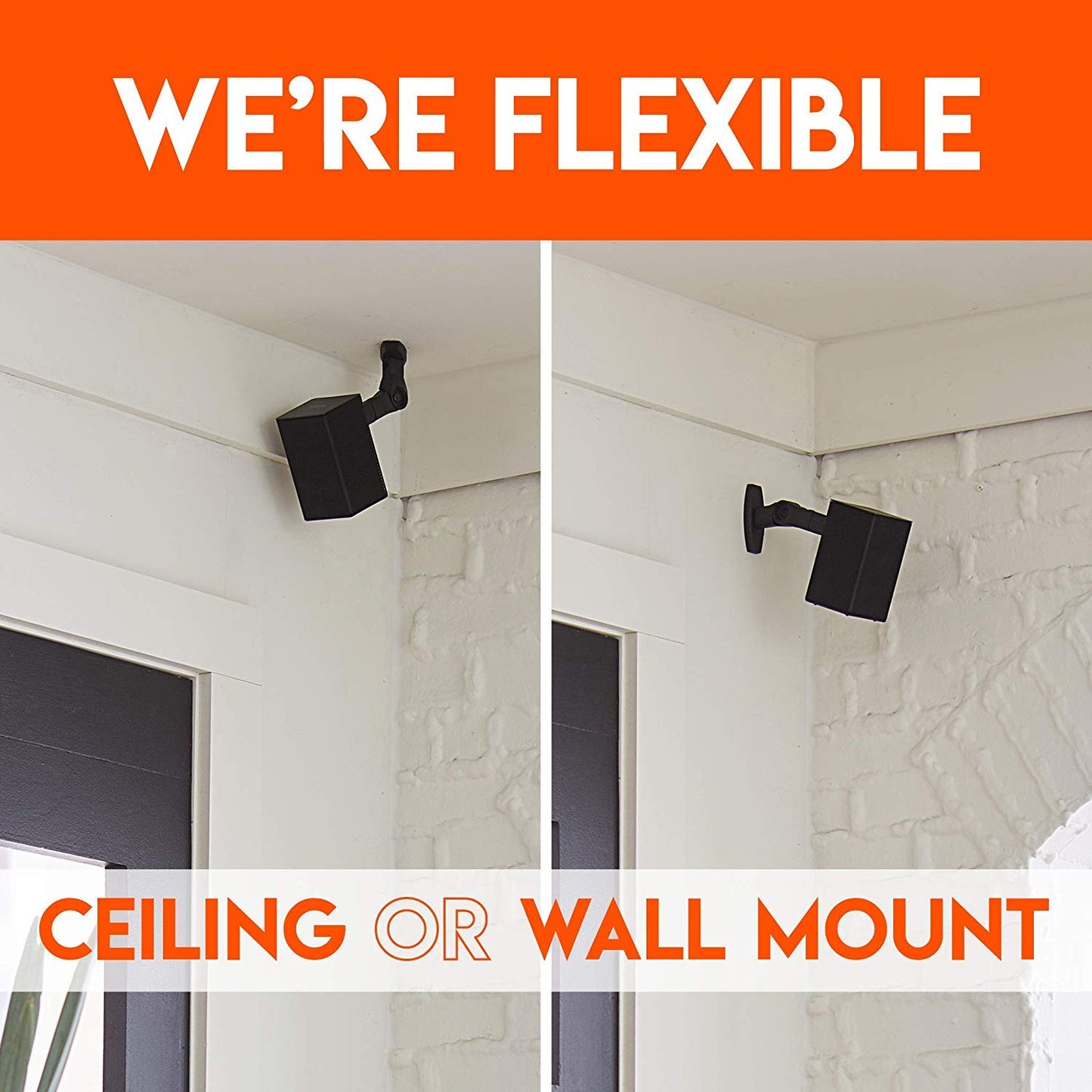 ECHOGEAR Speaker Wall & Ceiling Mount Pair - Universal Design Works with Vizio, Sony, & More - Tilt & Swivel Without Tools for Surround Sound - Easy