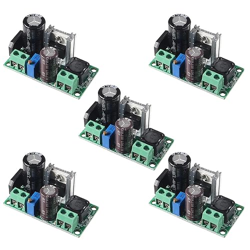5pcs AC/DC Step Down Buck Converter - AC 5-30V DC 5-48V 24V 36V 48V to DC 2.5-35V 12V Adjustable Voltage Regulator Power Supply Board LM2596HV 2A…