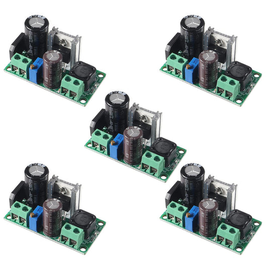 5pcs AC/DC Step Down Buck Converter - AC 5-30V DC 5-48V 24V 36V 48V to DC 2.5-35V 12V Adjustable Voltage Regulator Power Supply Board LM2596HV 2A…