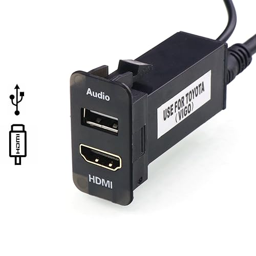 Timloon HDMI Socket Mount Cable +USB Audio Input Use for Toyota?Type B?