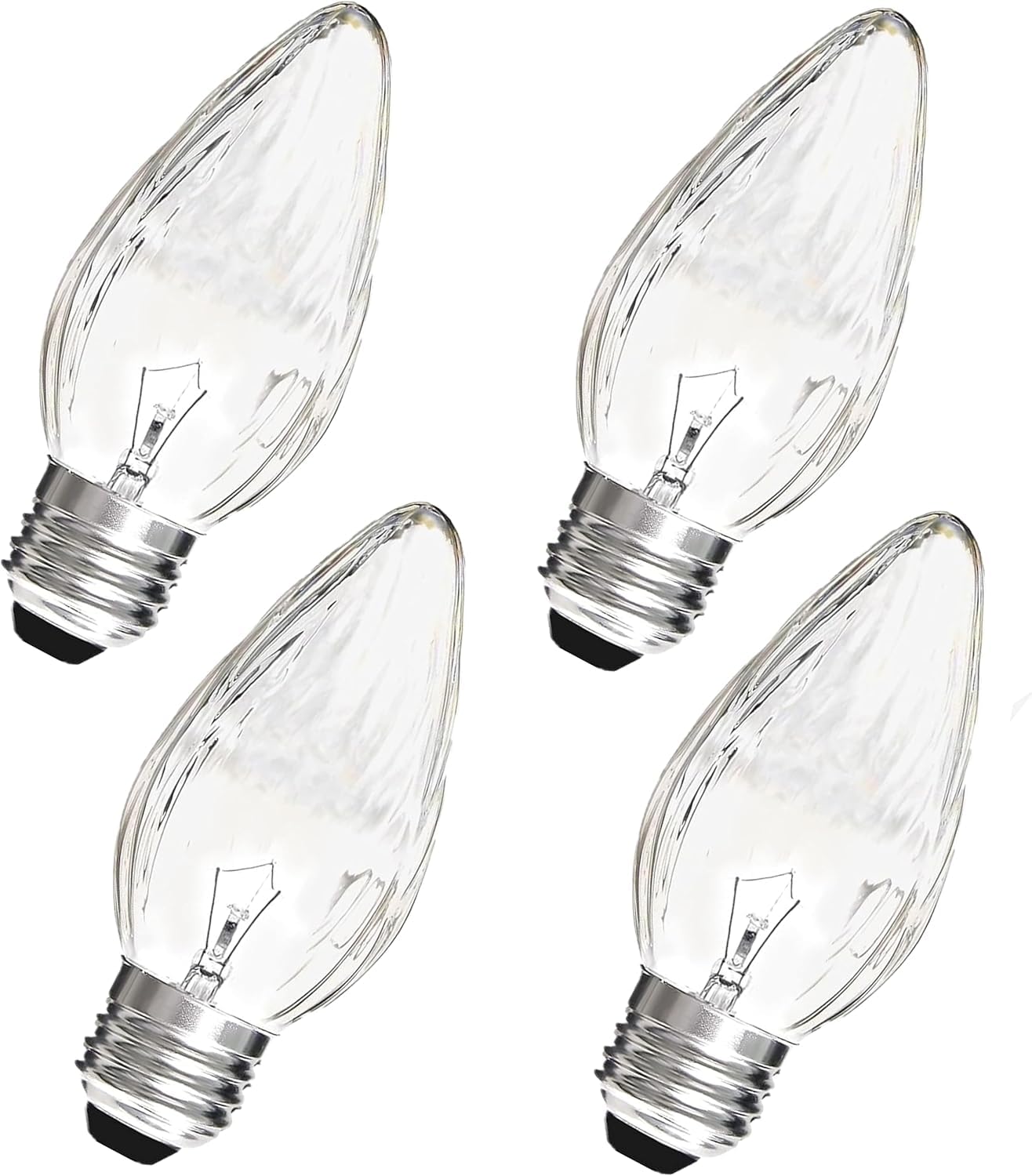 F15 40W Incandescent Light Bulbs, Daylight White 5000K,ge Light Bulbs 40 watt,Dimmable,E26 Medium Base,Vintage Wrinkle Glass Cover 4PACK