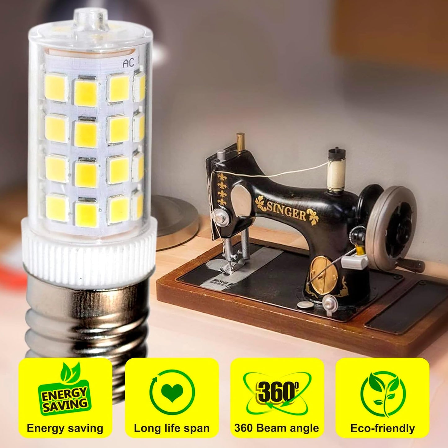 HQRP 2-Pack 110V E17 Dimmable LED Light Bulb Cool White Compatible with Bosch HMV9305-01 / 25T8N / 423878 Replacement