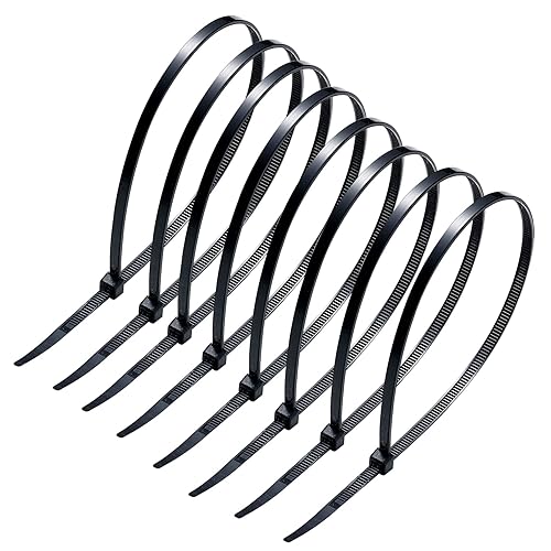 Cable ties 12 inch self-locking nylon zip ties(100pcs) black heavy duty ziptie, suitable for indoor and outdoor use in the company