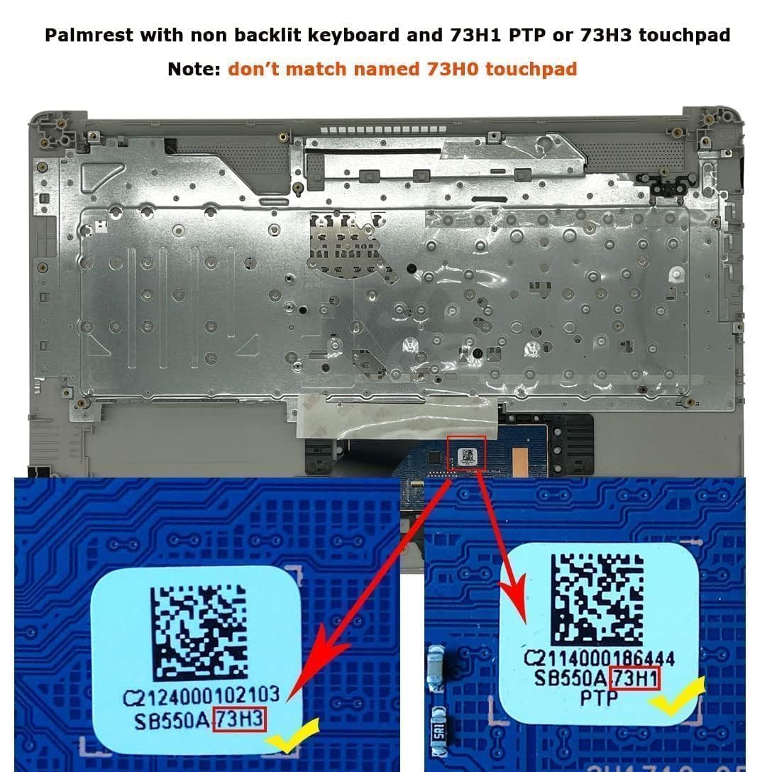 Replacement Upper Case Palmrest for HP 17-by 17-CA 17T-by 17Z-CA 17t-by400 17-by0026cy 17z-ca300 Series Laptop Non-Backlight Keyboard Assembly