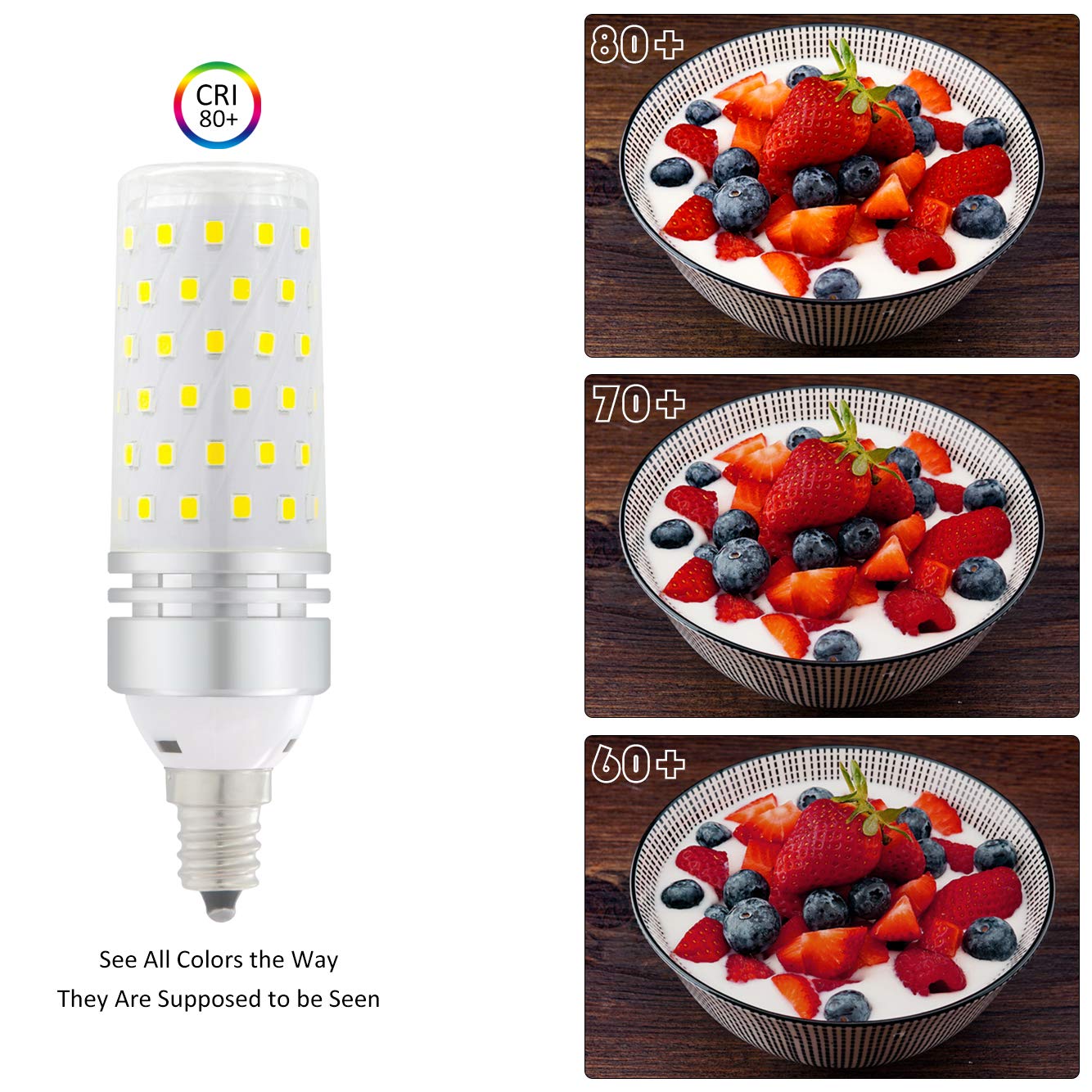stvono 4 Pack E12 LED Bulb, 16W Candelabra LED Light Bulbs 100 Watt Equivalent, Daylight White 6000K, 1500lm, Non-Dimmable, LED Chandelier Bulbs