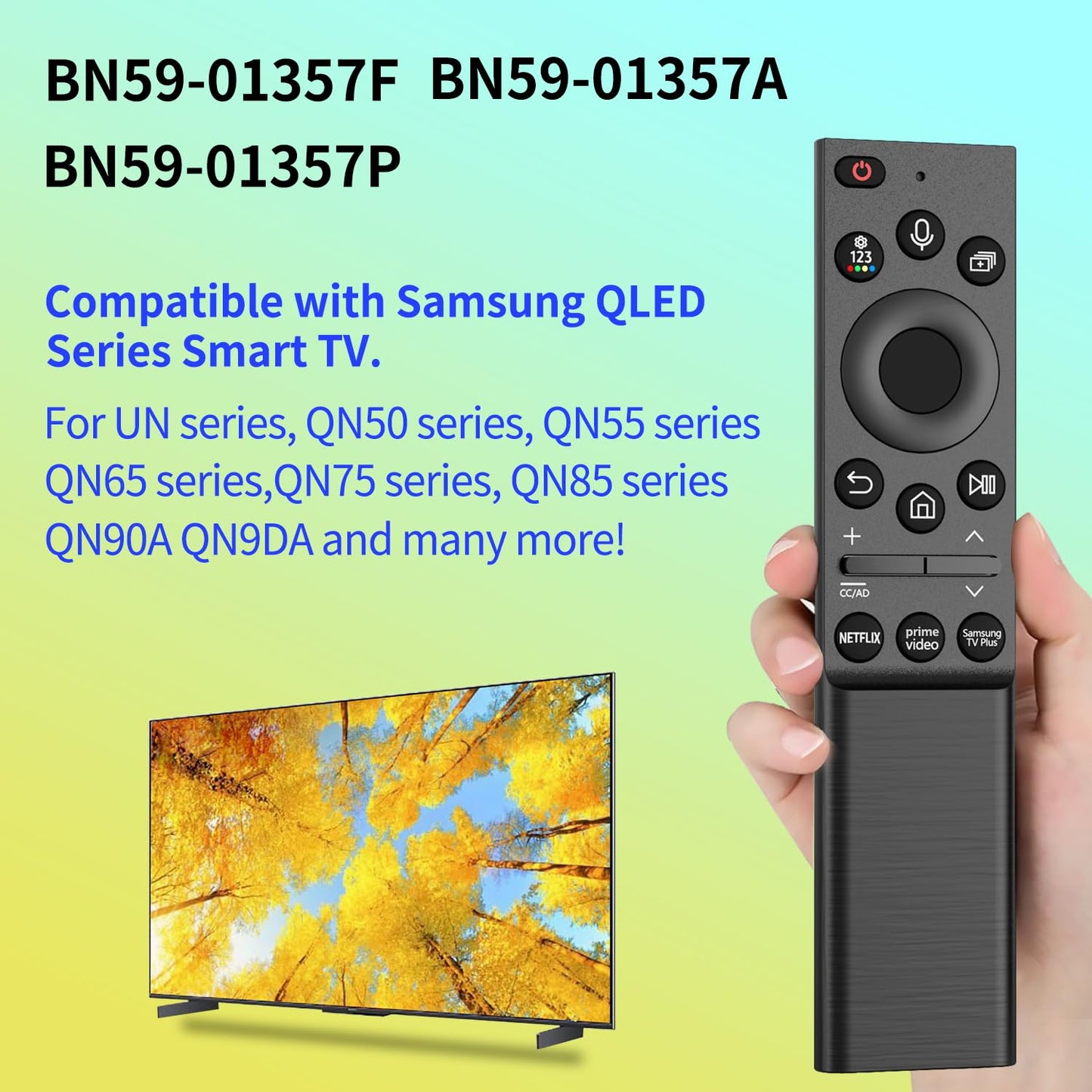 BN59-01357A Voice Remote Control Replacement fit for Samsung Smart TVs Compatible with Samsung QLED Series Smart TV Also BN59-01357F BN59-01357P Full