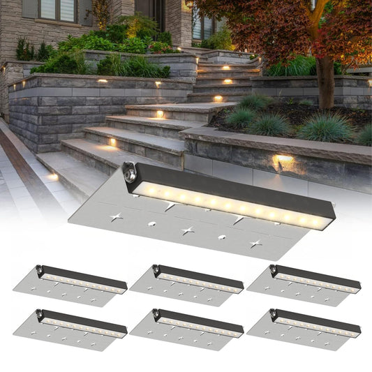 HIBOITEC Hardscape Lighting Low Voltage 7 Inch LED Retaining Wall Lights IP67 Waterproof for Outdoor Patio Pathway Stairs Landscape Steps AC/DC 12-24V
