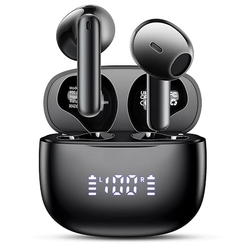 Aiearbu Wireless Earbuds, Bluetooth 5.3 Headphones, 48H LED Display Ear Buds, Bluetooth Earbuds with Noise Cancelling Mic, Hi-Fi Stereo, IP7