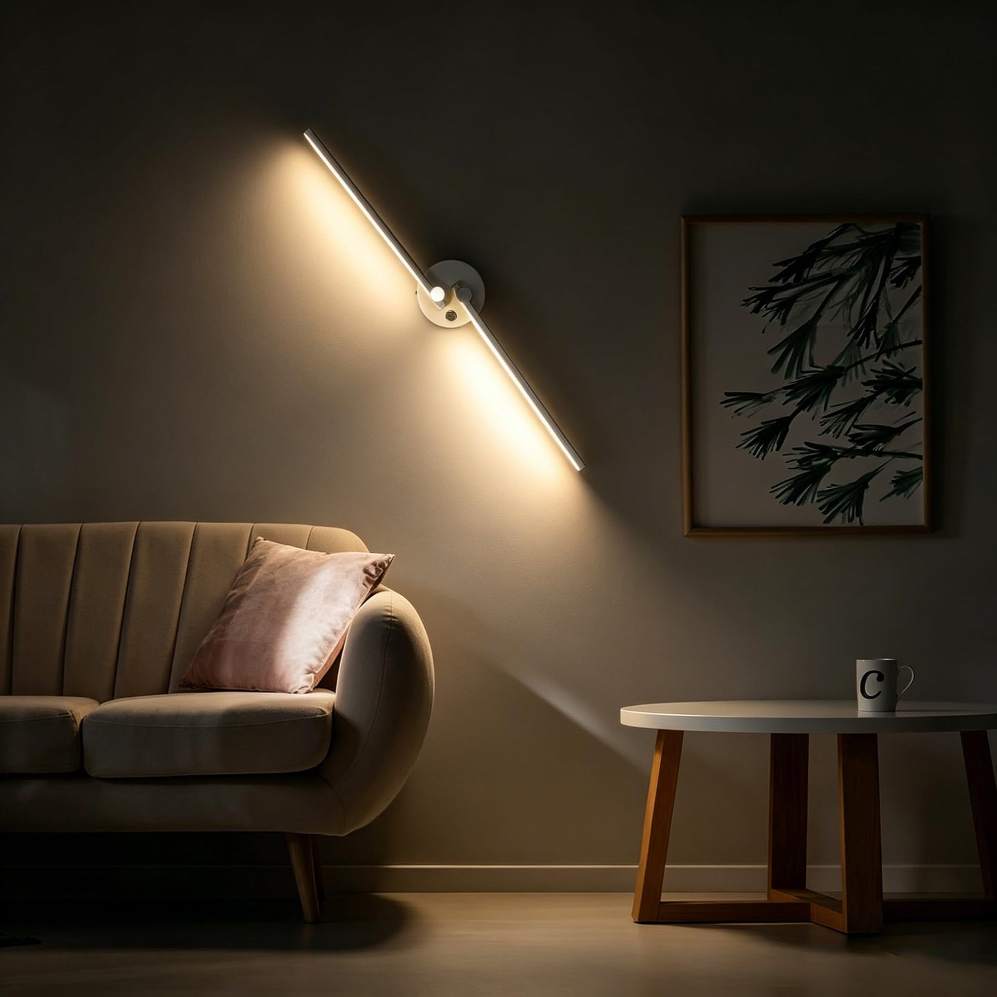 Kawell 12W LED Wall Light Hardwired with Switch 300° Rotatable Arms Modern Sconce Lighting for Living Room Bedroom Hallway Indoor Energy Efficient