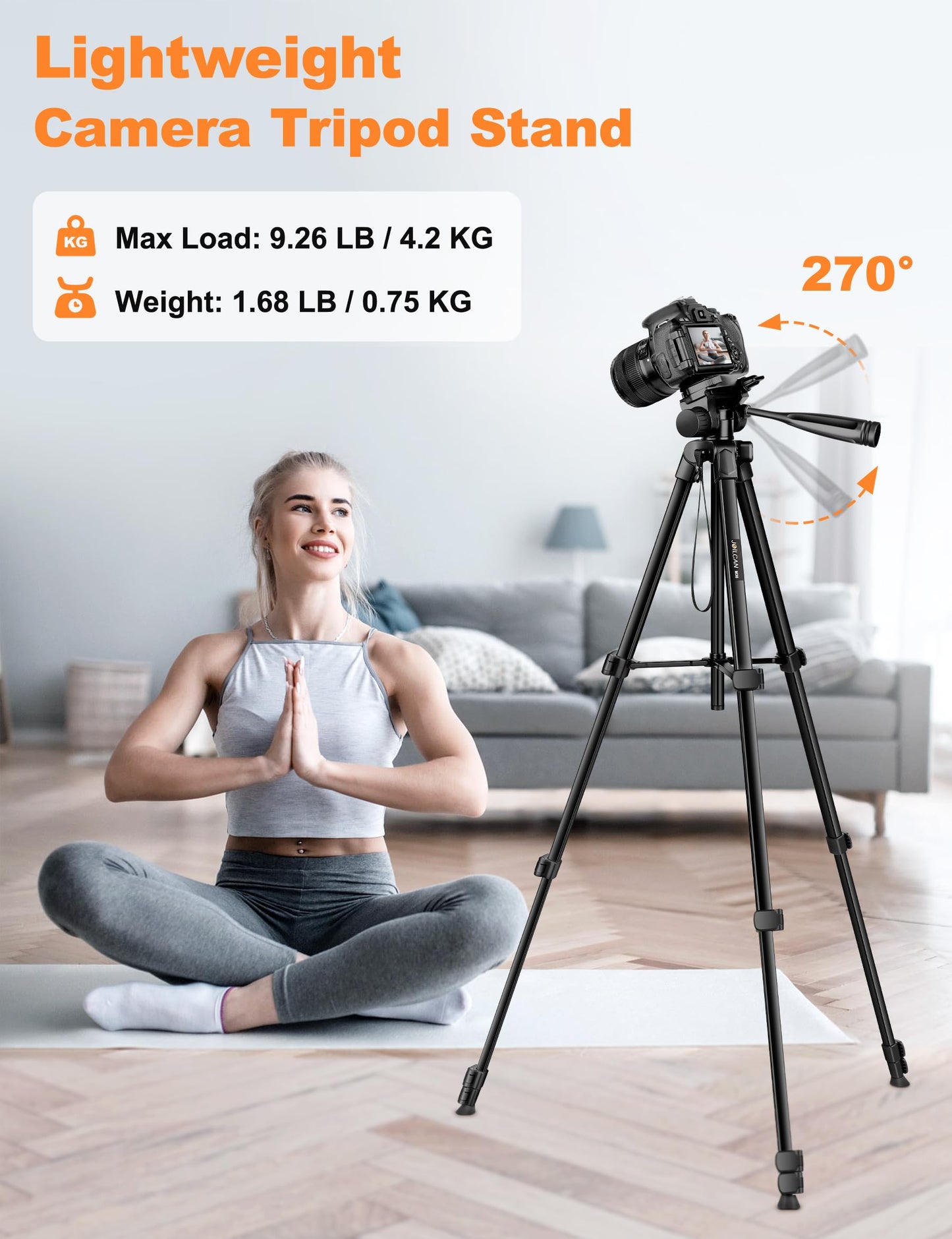 JOILCAN Phone Tripod Stand, 68" Tripod for iPad iPhone Tablet with Remote Universal Holder Carry Bag, Travel Aluminum Tripod for Video Recording