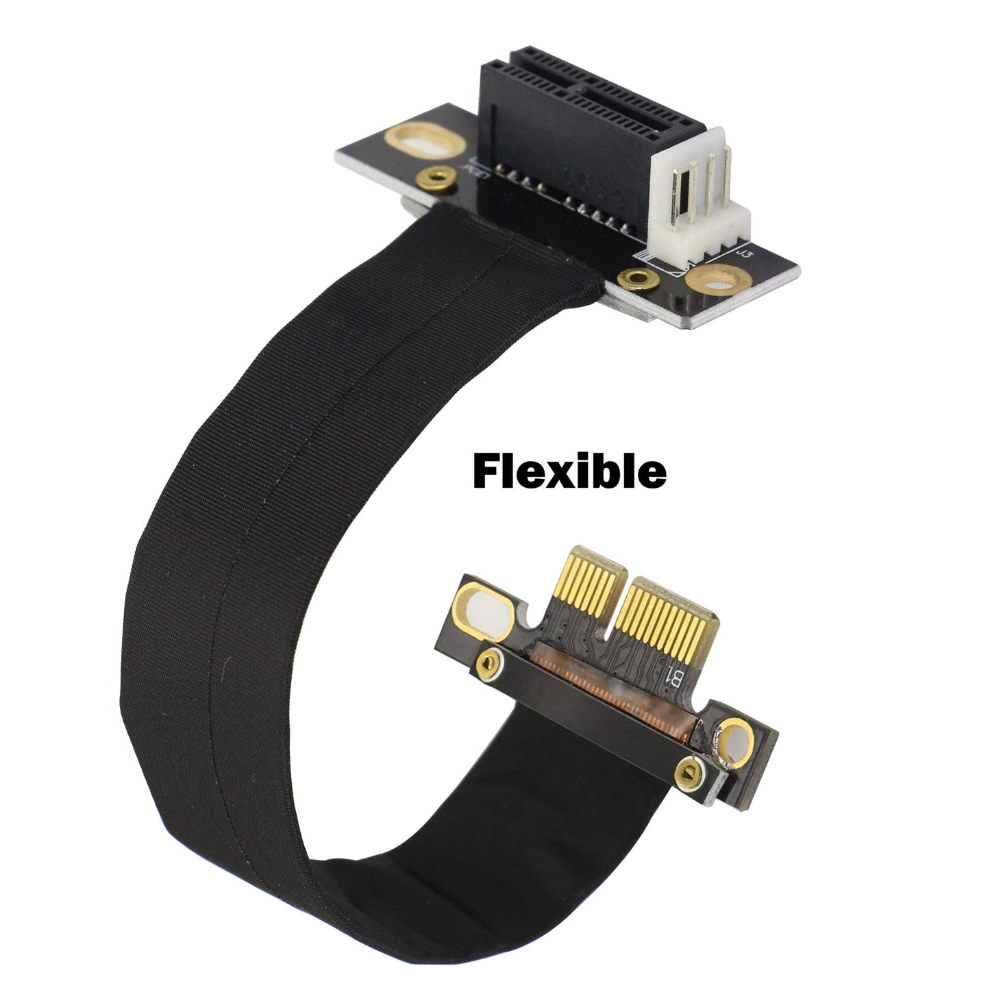 GINTOOYUN PCIE Extension Cable,PCI-Express 3.0 1X Male to Female Riser Cable PCI-E 1X Extender Adapter Jumper (18cm,90°