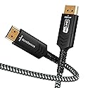 BlueRigger HDMI to DisplayPort Cable - (6FT, HDMI Source to DP Display Cord, 4K 30Hz, HDR, HDCP 2.2, Uni-Directional Video Cable) - Compatible
