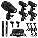 W IN-MIX G7 7-Piece Wired Dynamic Drum Mic Kit (Whole Metal)- Kick Bass, Tom/Snare & Cymbals Microphone Use for Drums, Vocal, Other Instrument