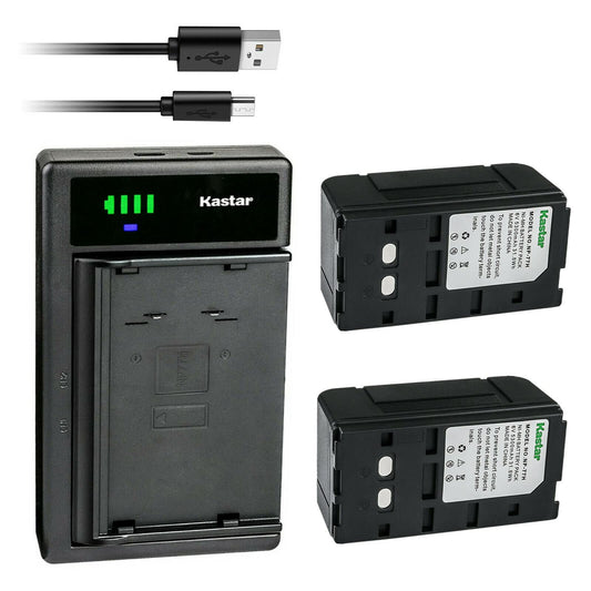 Kastar 2-Pack NP-77H Battery and LTD2 USB Charger Compatible with Sony CCD-FX630 CCD-FX640 CCD-FX700 CCD-FX700E CCD-FX710 CCD-FX720 CCD-FX730