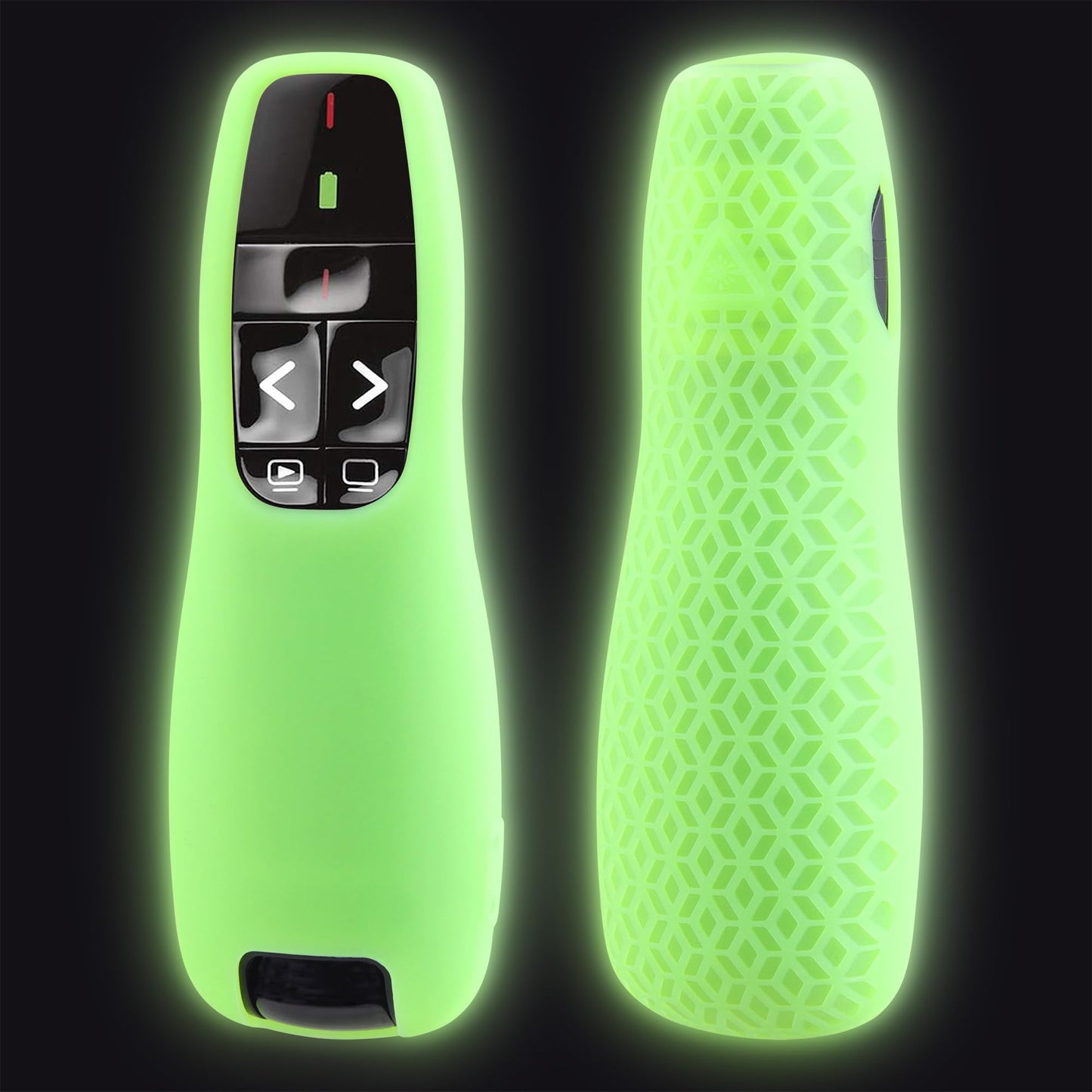 LEFXMOPHY Case for Logitech Wireless Presenter R400 Remote, Silicone Cover Glow in Dark - Lime Green