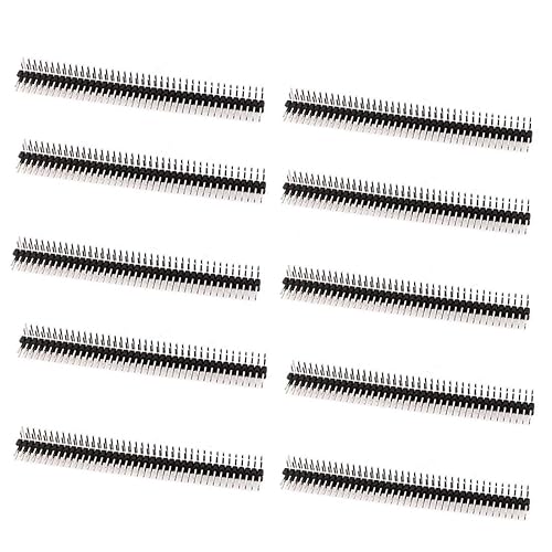 bnafes 10PCS 40Pin 2.54mm Dual Row Right Angle PCB Male Pin Header Strip Connector