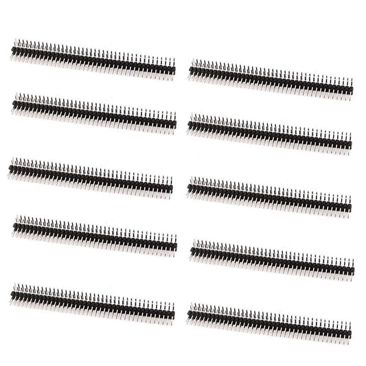 bnafes 10PCS 40Pin 2.54mm Dual Row Right Angle PCB Male Pin Header Strip Connector