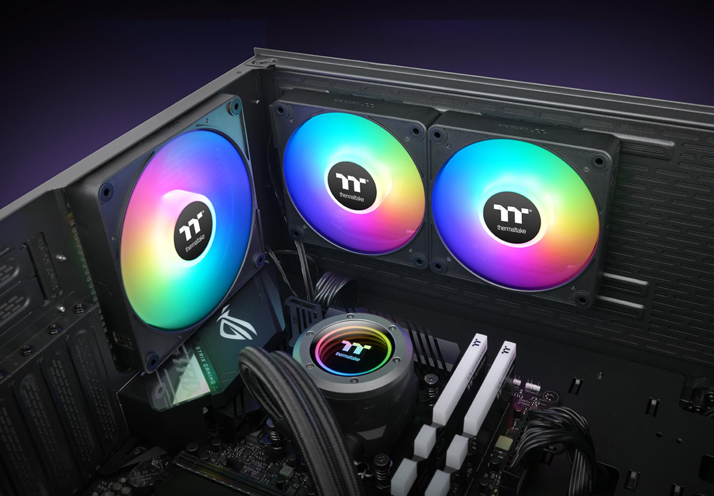 Thermaltake CT120 EX ARGB Sync PC Cooling Fan (3-Fan Pack), Magnetic Connection, 5V Motherboard Sync, 16.8 Million Colors 9 Addressable LEDs, 120 mm
