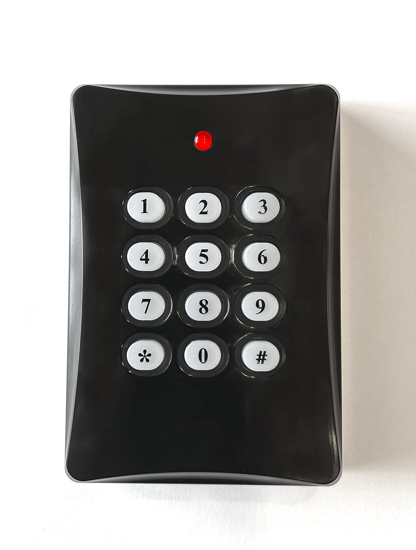 Blue Charm Fake Security Alarm Keypad, Extra Long 1.5 Year Continuous Usage Battery Life, No Wiring Needed, Red Blinking LED Light with Black Housing