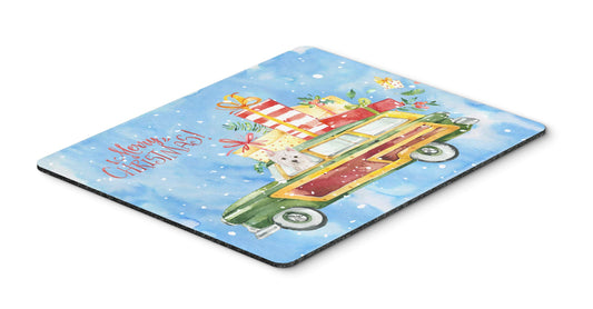 Caroline's Treasures CK2441MP Merry Christmas Westie Mouse Pad, Hot Pad or Trivet for Home Office Gaming Working Computers Laptop Mouse Mat,Washable