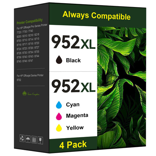 Toner Kingdom Ink Cartridges Remanufactured for HP 952 XL Ink Cartridge Combo Pack Work for HP OfficeJet 8702 OfficeJet Pro 7720 7740 8210 8710 8720