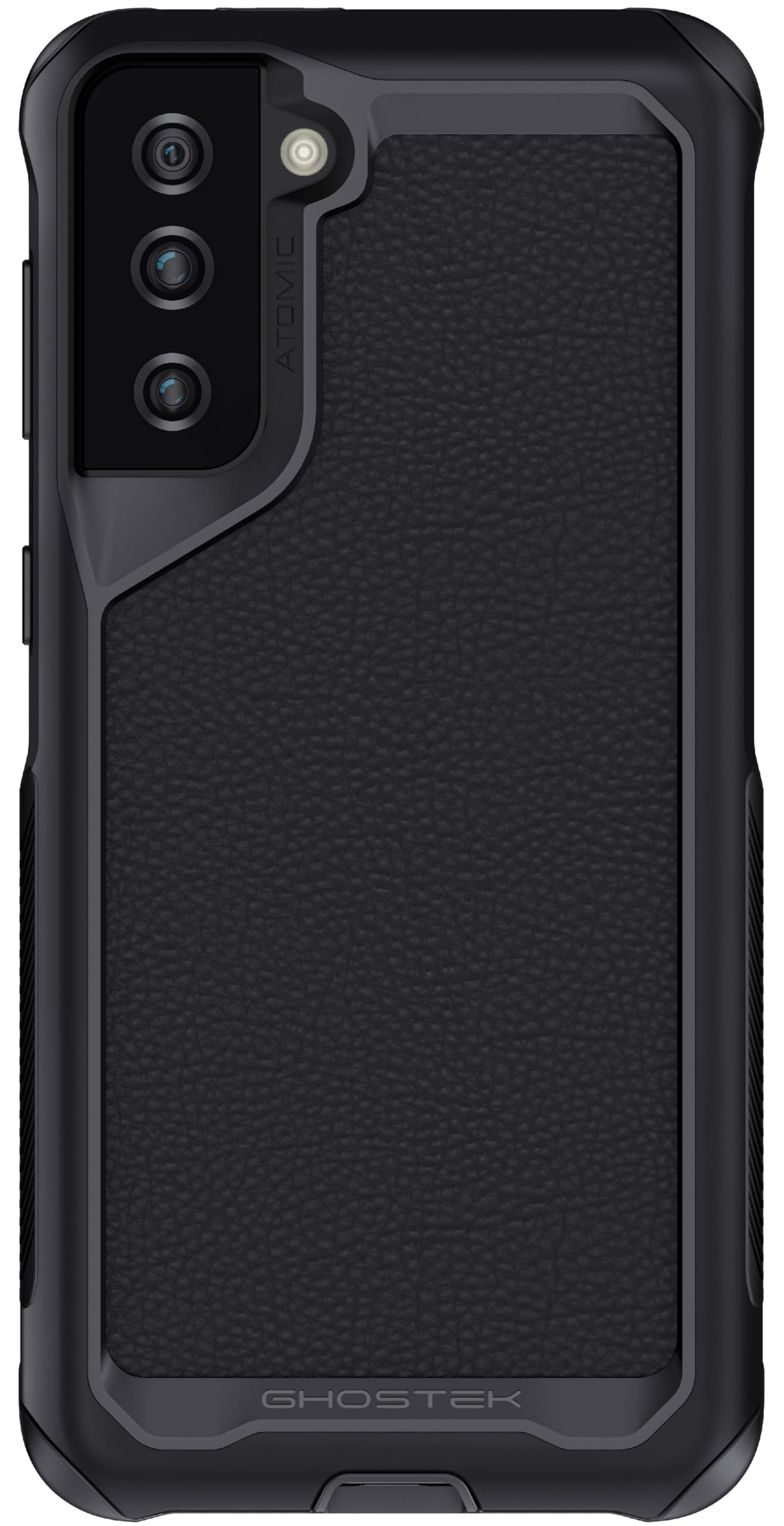 Ghostek Atomic Slim S21 Plus Case with Protective Aluminum Metal Bumper and Leather Back Tough Rugged Heavy Duty Shock-Absorbent Protection Designed