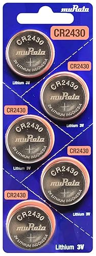 Murata CR2430 Battery DL2430 ECR2430 3V Lithium Coin Cell (5 Batteries)