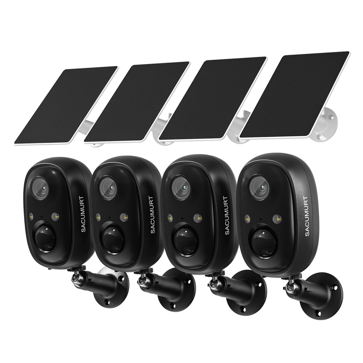 WiFi Cameras for Home Security, Solar Powered Security Cameras Wireless Outdoor, Outdoor Camera Wireless, PIR Motion Detection, Color Night Vision
