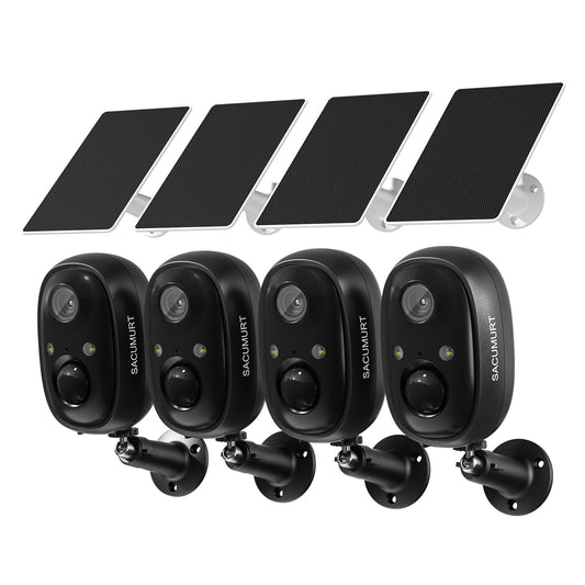 WiFi Cameras for Home Security, Solar Powered Security Cameras Wireless Outdoor, Outdoor Camera Wireless, PIR Motion Detection, Color Night Vision