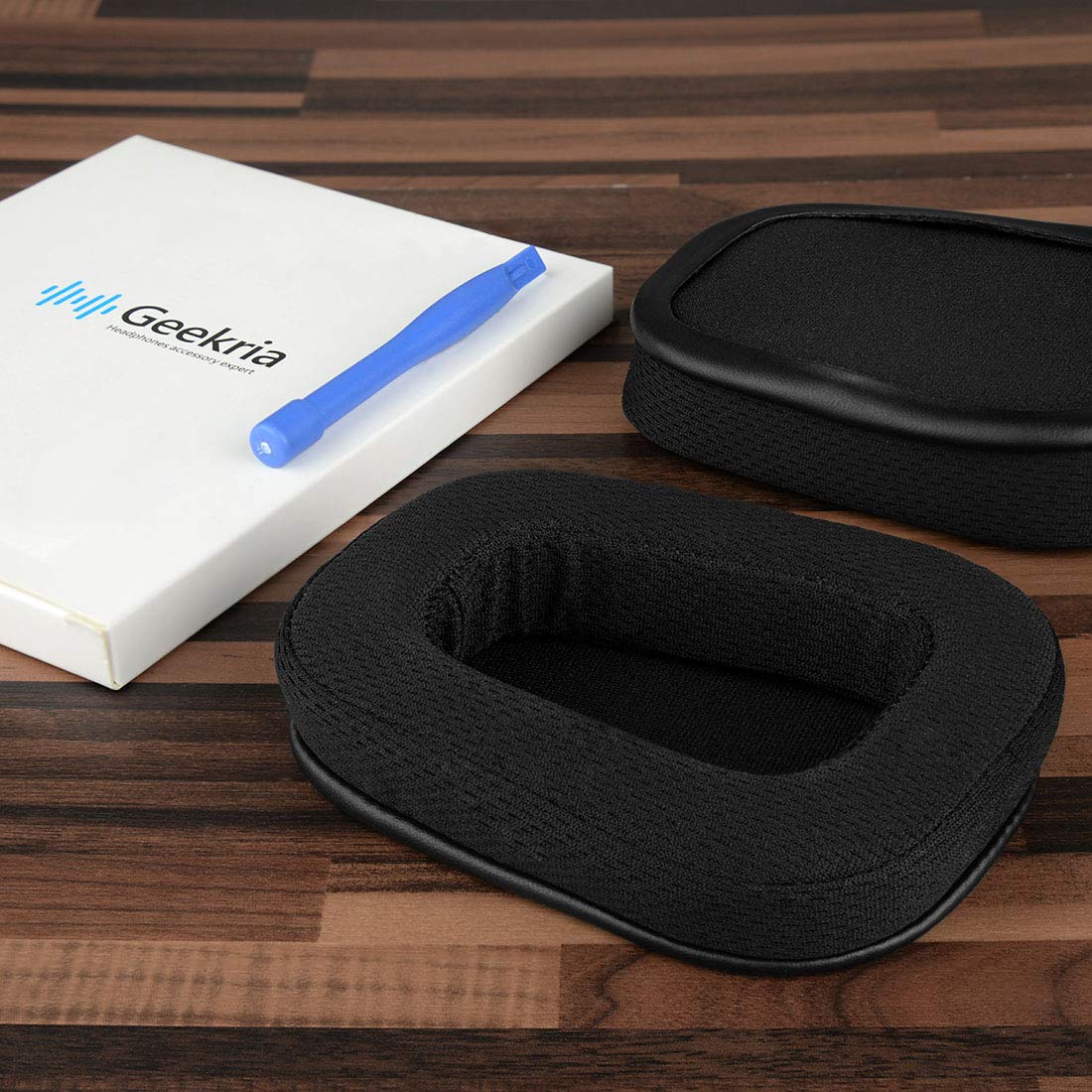 Geekria Comfort Mesh Fabric Replacement Ear Pads for Logitech G533, G633, G635, G933, G935 Headphones Ear Cushions, Repair Parts with Video Guide