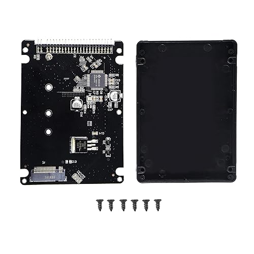 GINTOOYUN M.2 NGFF SATA SSD to 2.5" IDE 44pin Enclosure Adapter, Black for Notebook Laptop?Desktop Computer and More