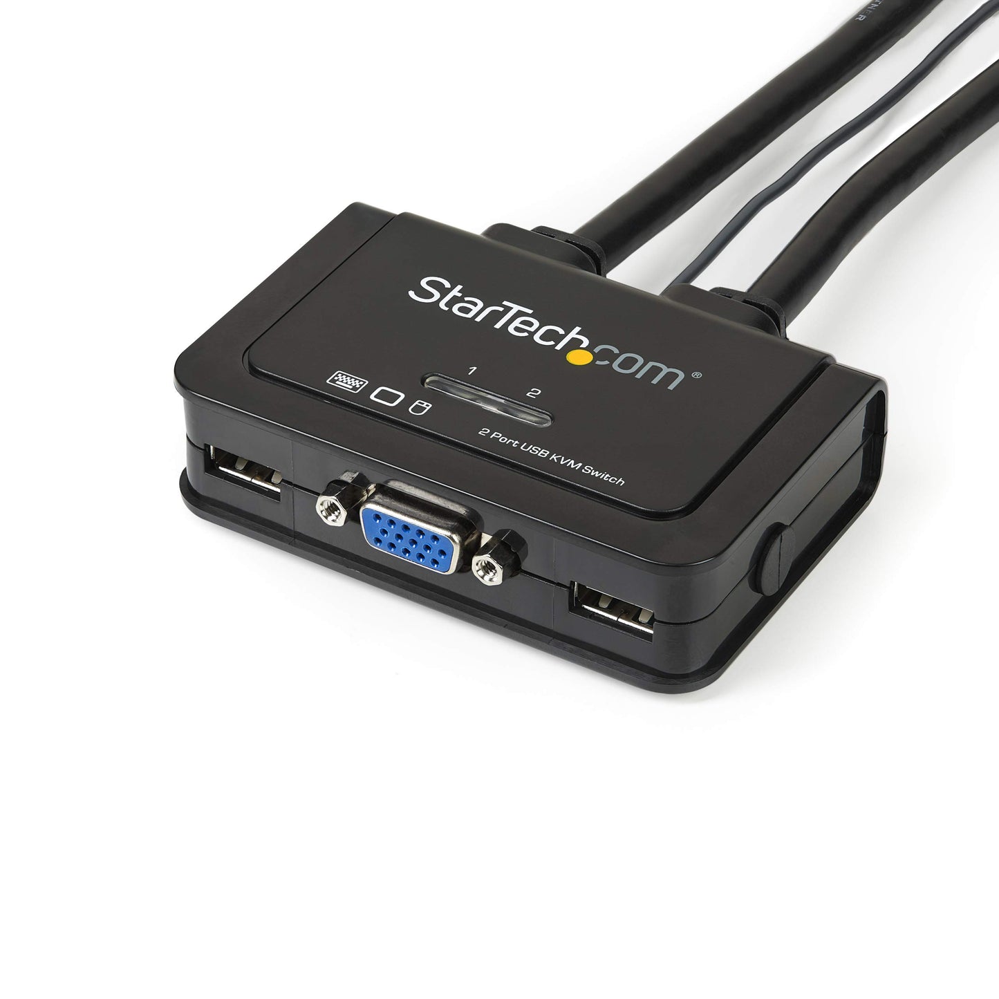 StarTech.com 2 Port USB VGA Cable KVM Switch USB Powered with Remote Switch Dual Port VGA KVM Switch