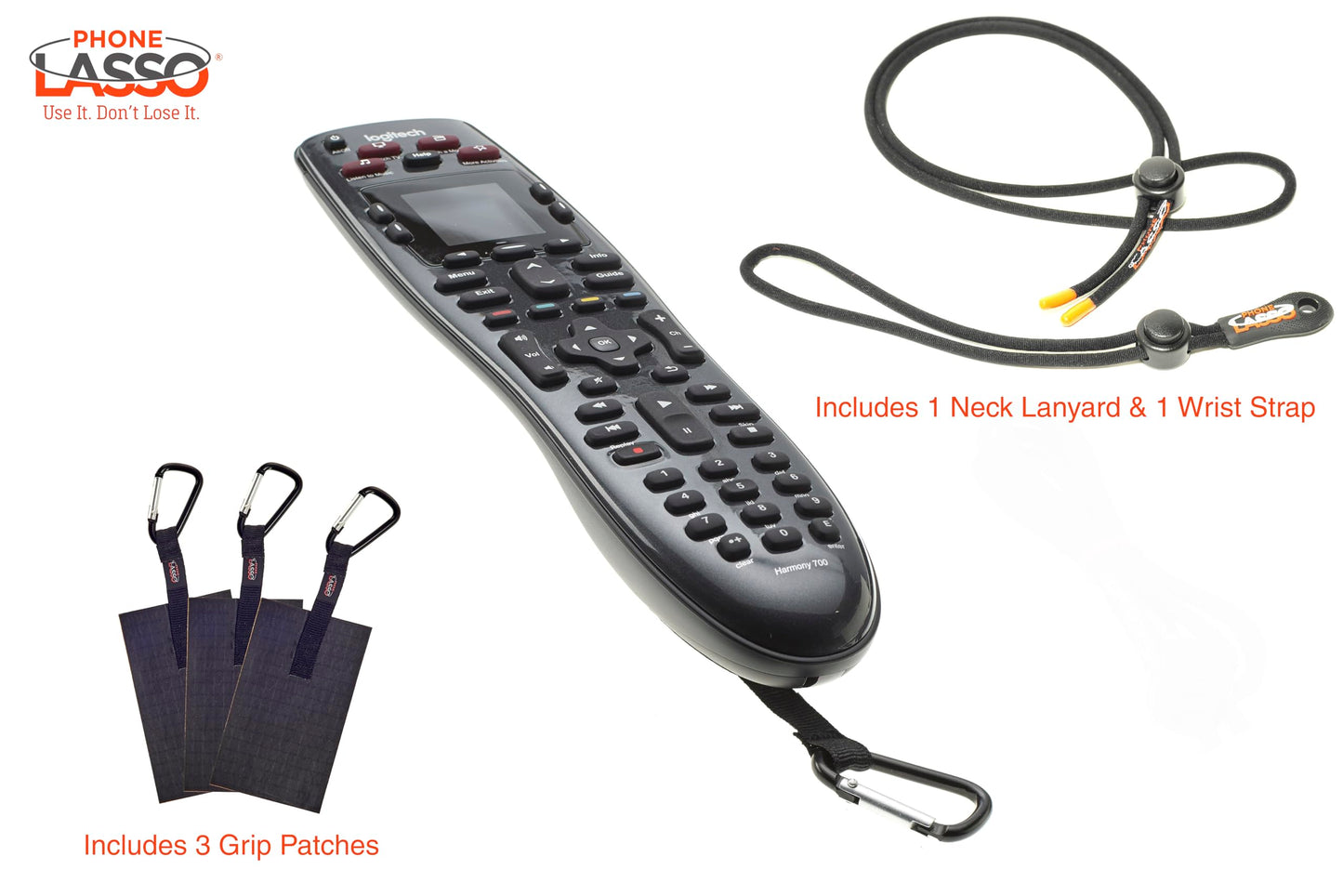 Adjustable TV Remote Lanyard, Universal Fit Never Misplace Your Remote, Fits Apple, Samsung, Sony, LG, Remote Control Tether