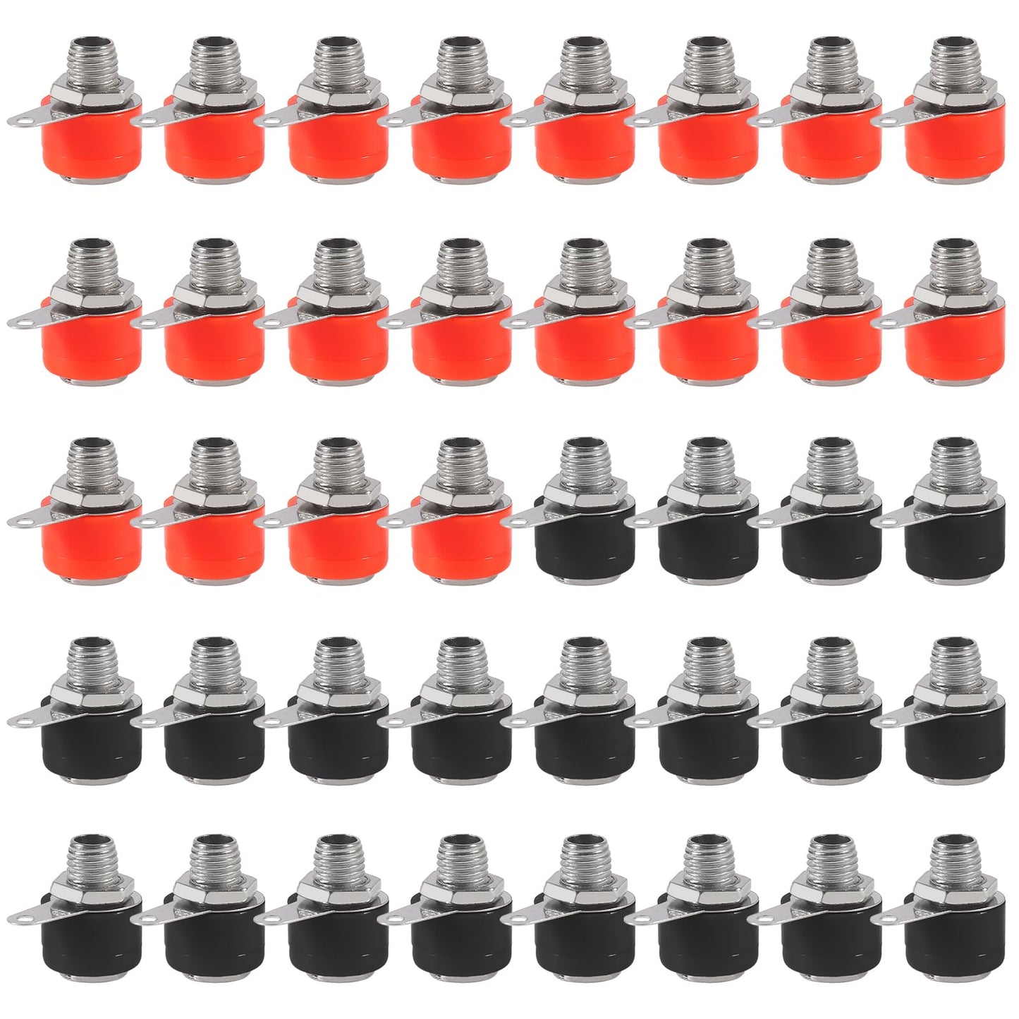 40PCS 4mm Banana Plug Socket Banana Female Socket Connectors for Banana Plug Amplifier(20 Red+20 Black)