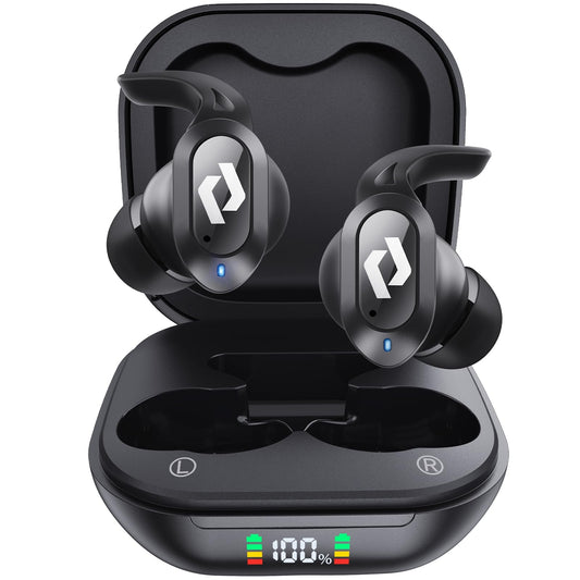 Bluetooth Earbuds Wireless Ear buds Wireless Charging Case Waterproof Headphones Built in Microphone Stereo Bass 64H Playback LED Power Display