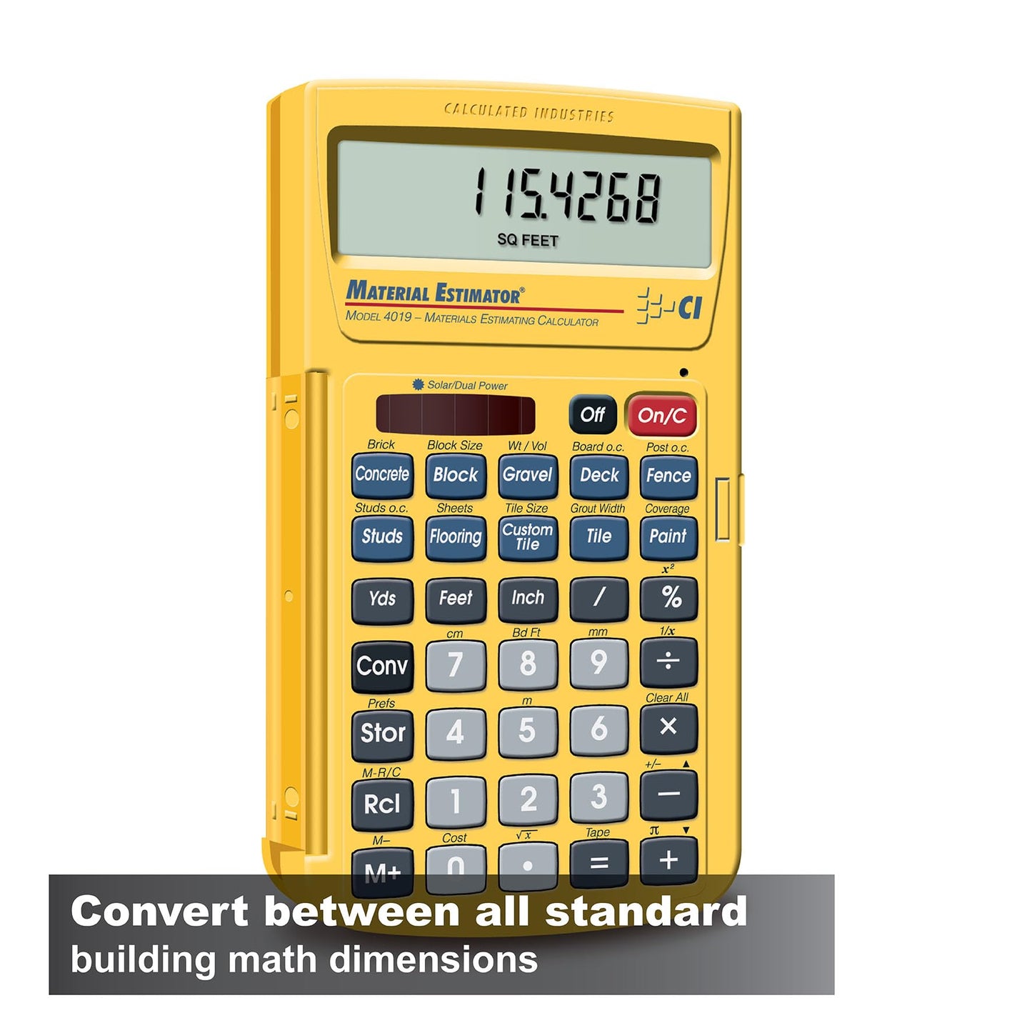 Calculated Industries 4019 Material Estimator Calculator | Finds Project Building Material Costs for DIY’s, Contractors, Tradesmen, Handymen