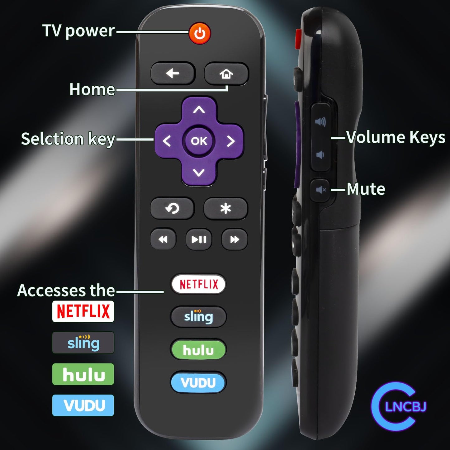 RC280 Replacement Remote with Netflix Sling Hulu Vudu Key Compatible with TCL 32S301 43S403