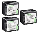 Kastar CGA-DU14 Battery (3-Pack) Replacement for Panasonic CGA-DU14 CGA-DU21 VBD140 VBD210 NV-GS508 MX500 PV-GS500 SDR-H280 VDR-D400 M75 M95 M250