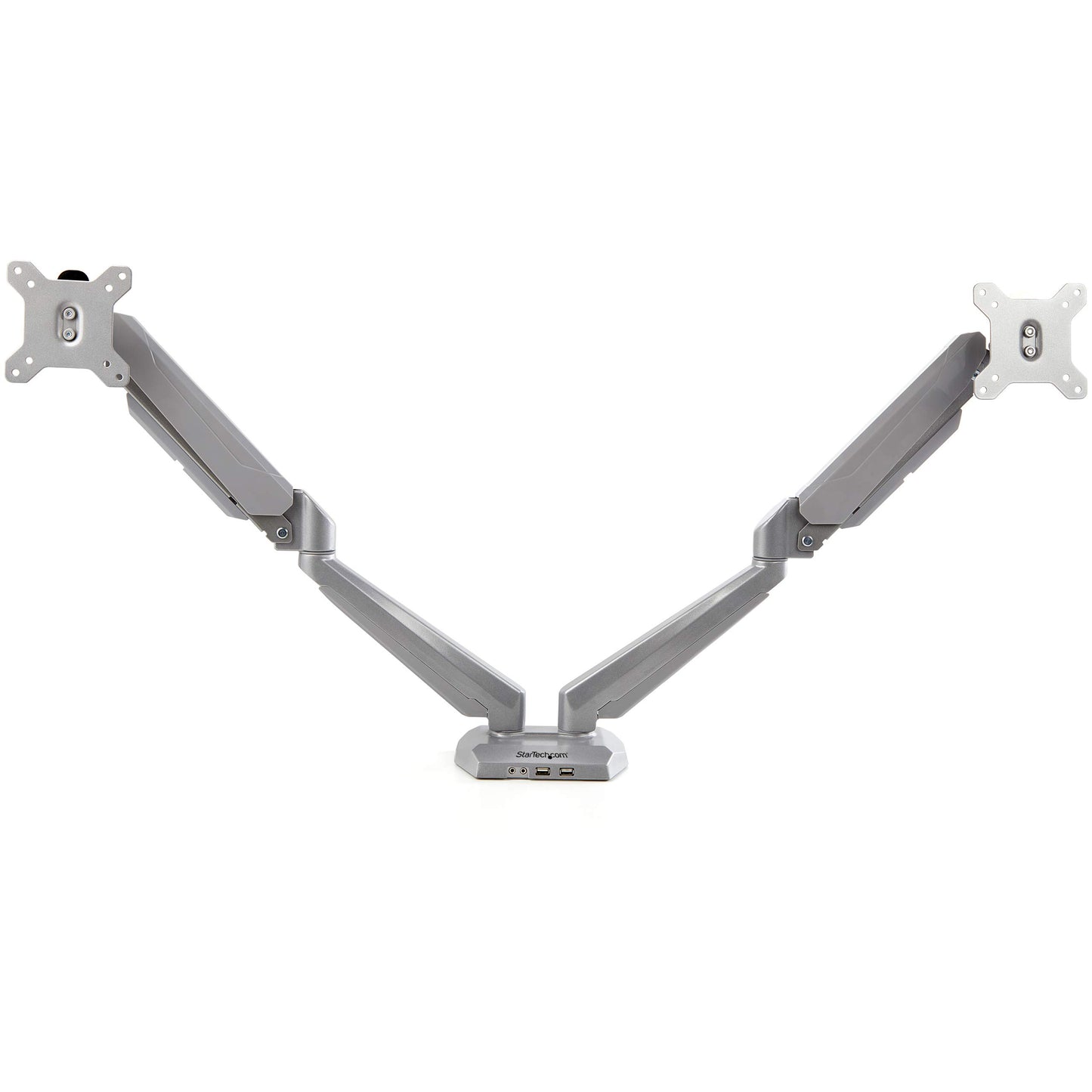 StarTech.com Desk Mount Dual Monitor Arm with USB/Audio, Desk Clamp Ergonomic VESA Mount for up to 32" (17.6lb/8kg) Displays