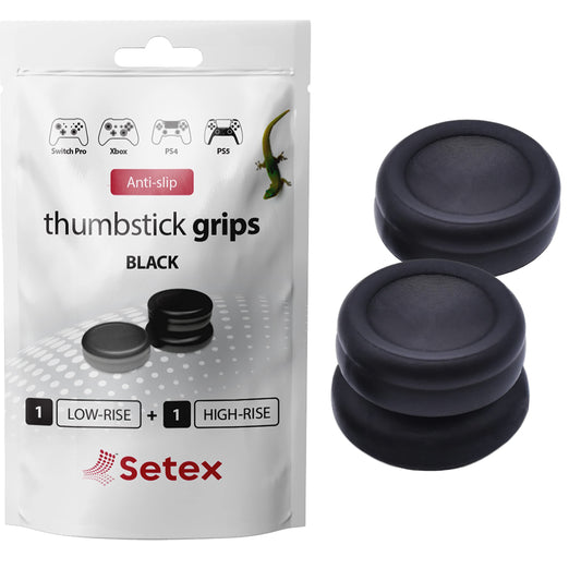 Setex Gecko Grip, 1 High Rise + 1 Low Rise Thumbstick Grip Covers, for PlayStation PS5, PS4, Xbox One, Switch Pro, Steam Deck, Anti-Slip