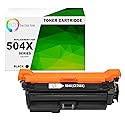 TCT 504X Black Toner Cartridge - Compatible Replacement for HP 504X CE250X Black High Yield Works with HP LaserJet CP3520 CP3525 Printers (10,500