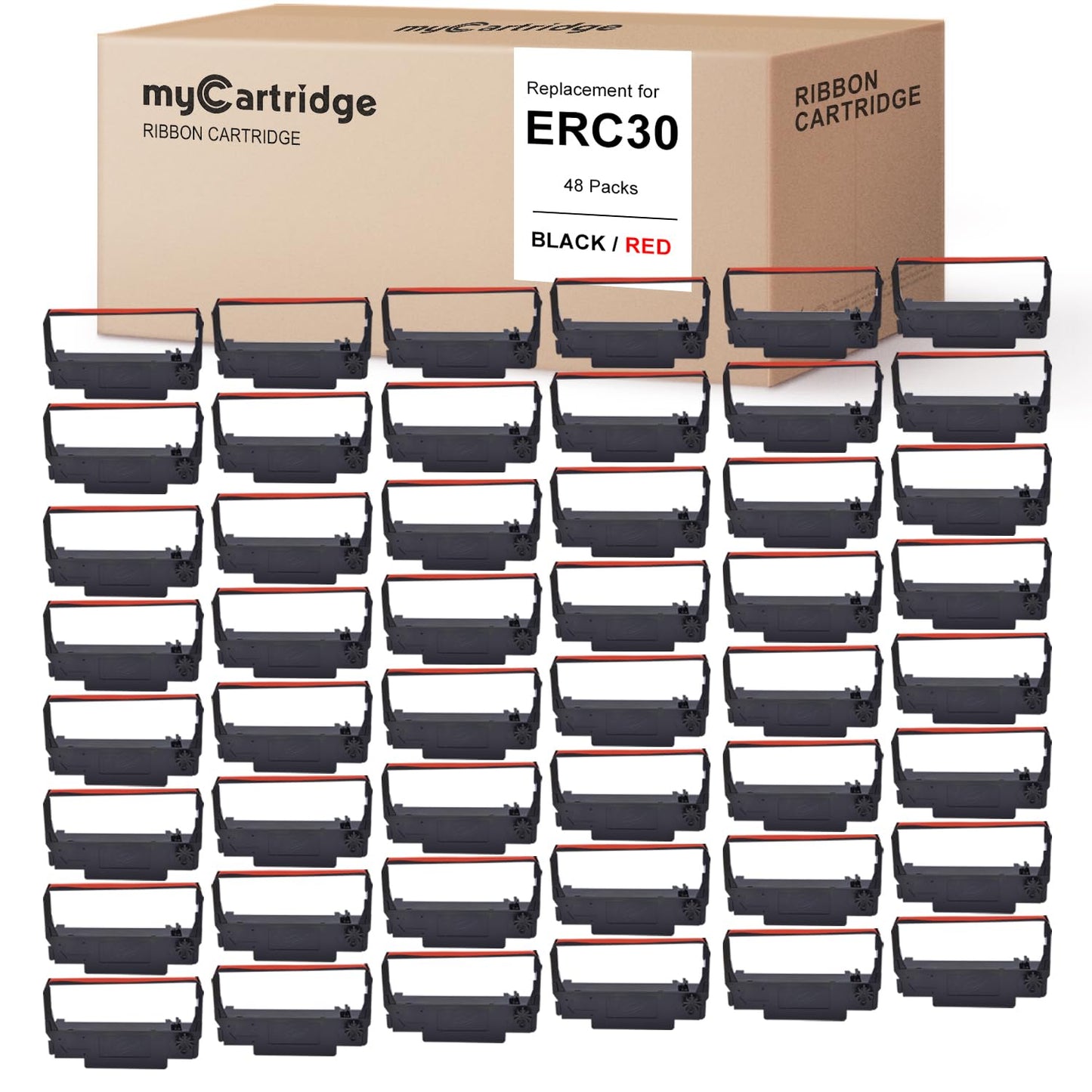 myCartridge Compatible Ribbon Cartridge Replacement ERC30 ERC-30 ERC 30 34 38 B/R for use in ERC38 NK506 (Black Red, 48 Pack)
