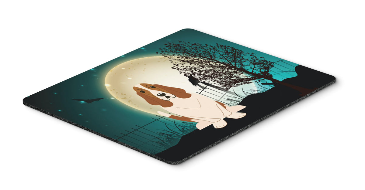 Caroline's Treasures BB2211MP Halloween Scary Basset Hound Mouse Pad, Hot Pad or Trivet for Home Office Gaming Working Computers Laptop Mouse